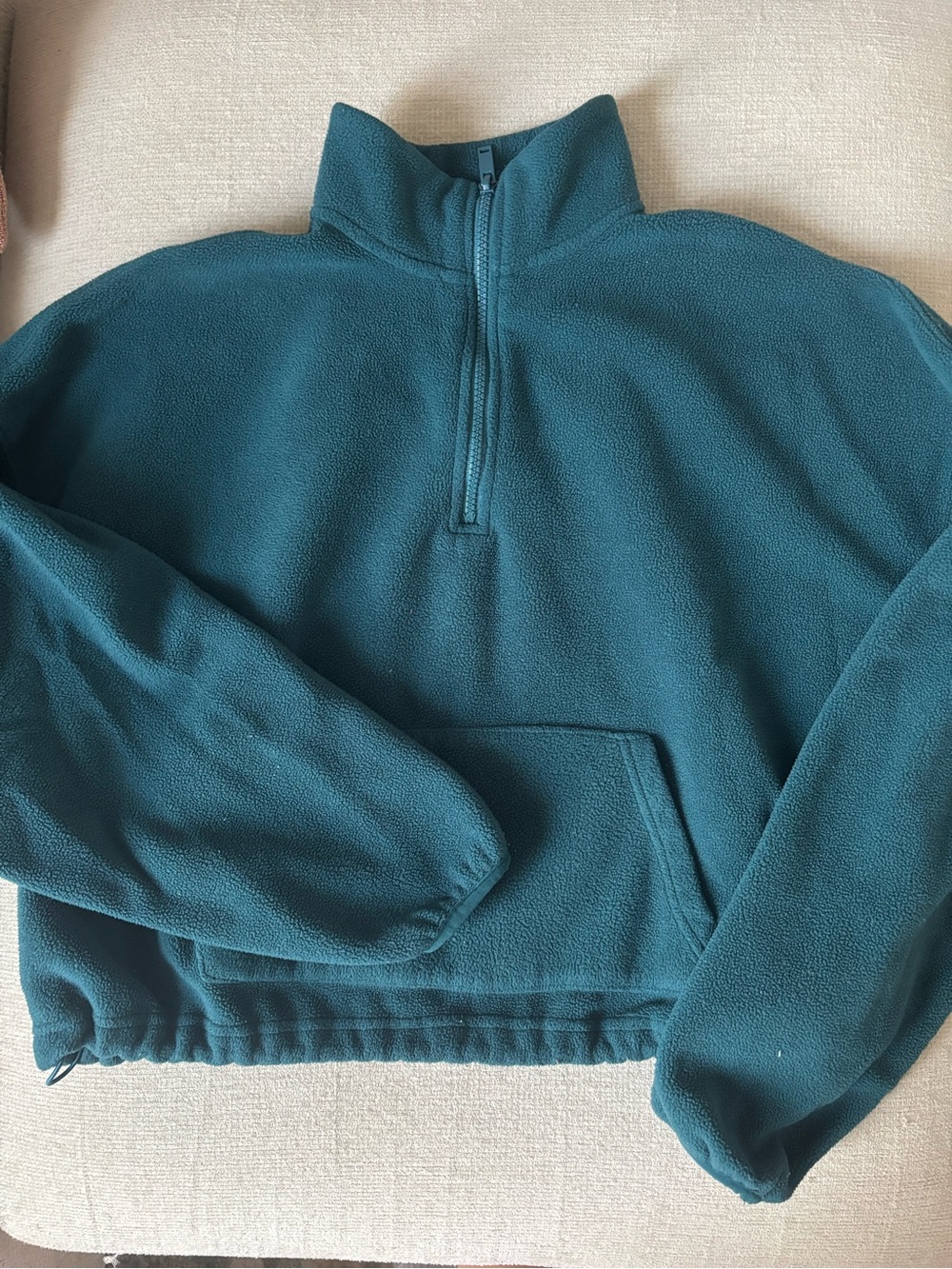 Fabletics Teal Quarter-Zip Fleece Pullover